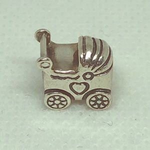 Pandora silver stroller carriage charm